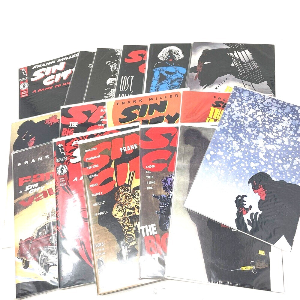 Frank Miller Sin City Comic Lot 16 Vintage Boarded Big Fat Kill Yellow Dame Babe